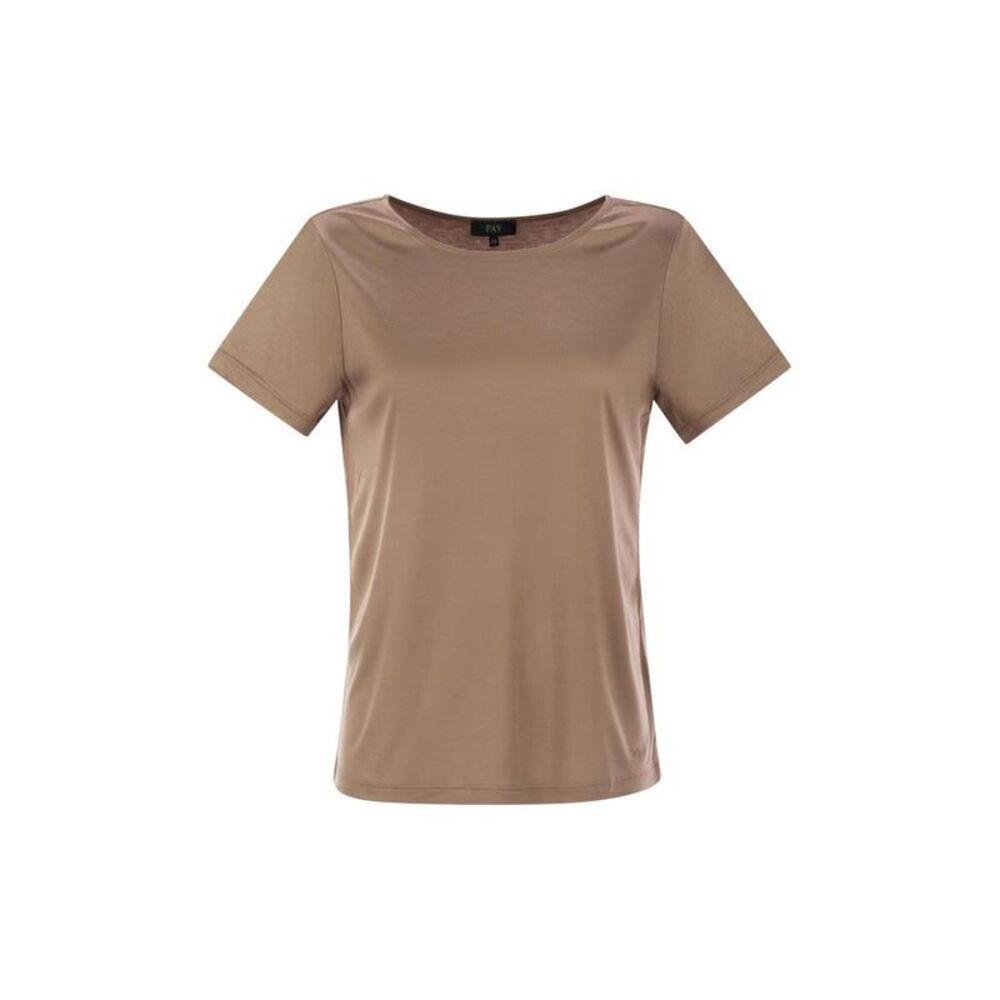 FAY Women's Crew Neck Short Sleeve T-Shirt Women CHESTNUT T-Shirts & Tops